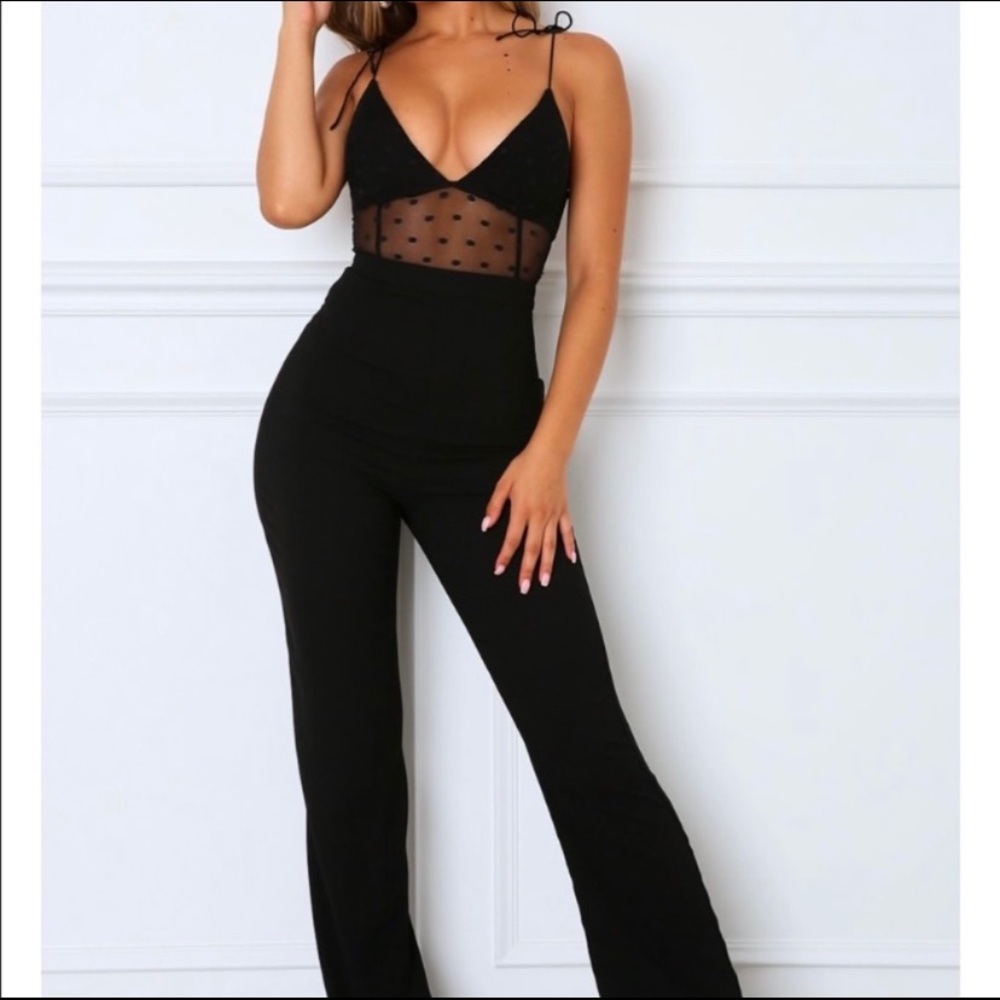 White Fox Black Jumpsuit